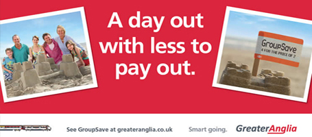 Greater Anglia Groupsave campaign poster